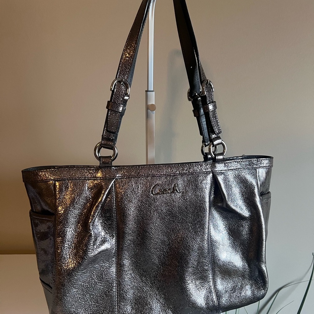 Coach Metallic Black Shoulder Bag